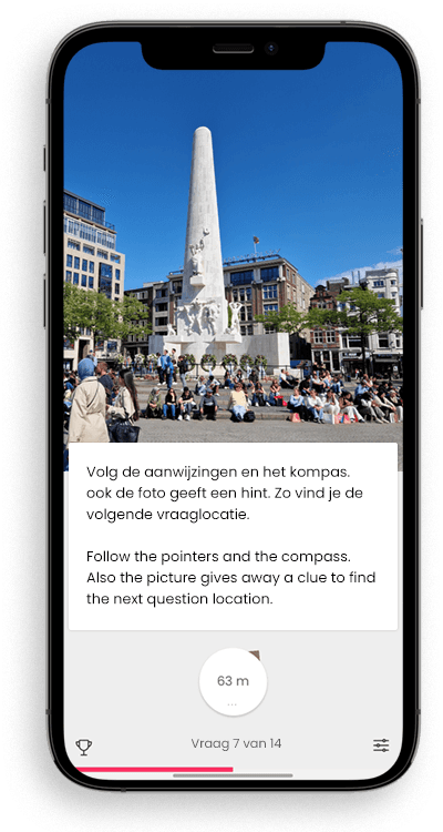 Phone displaying a preview of the app